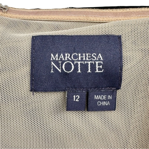 Marchessa Notte Black Floral Polka Dot Strapless High Low Formal Maxi Dress Gown - Picture 10 of 11